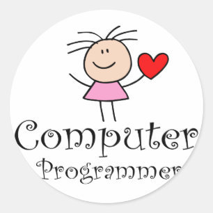 Sticker Rond Programmeur informatique
