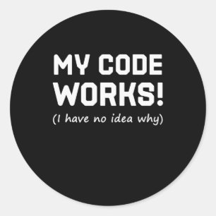 Sticker Rond Programmeur Mon code fonctionne
