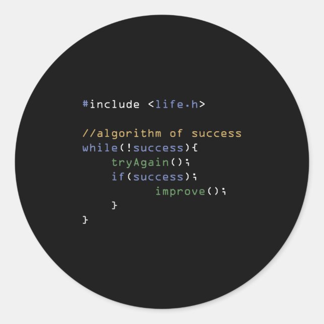 Sticker Rond Programmeurs Informatique Mème Coding Humour (Devant)