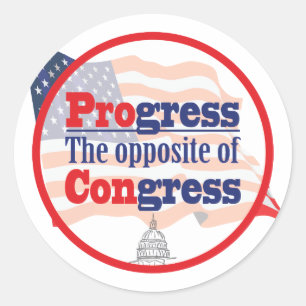 Sticker Rond Progrès. L'opposé du Congrès