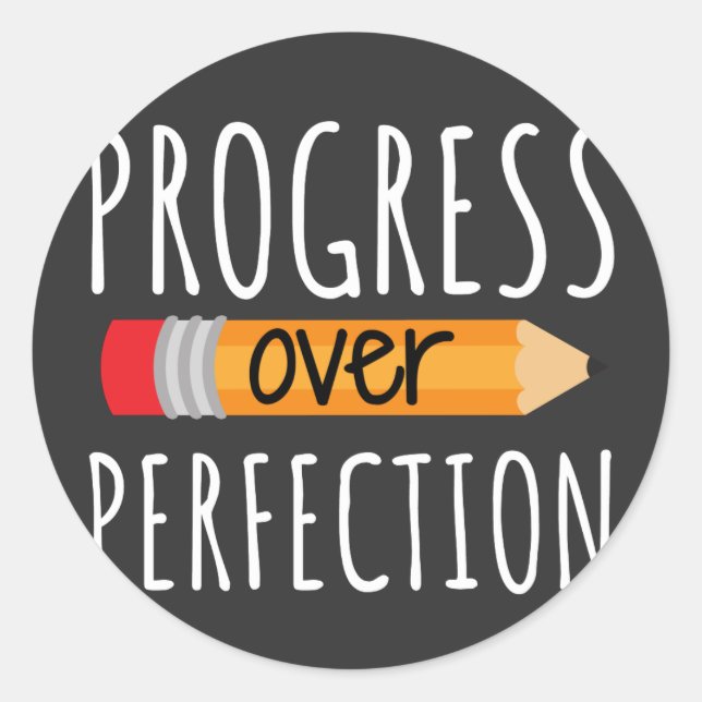 Sticker Rond Progress Over Perinfection (Devant)
