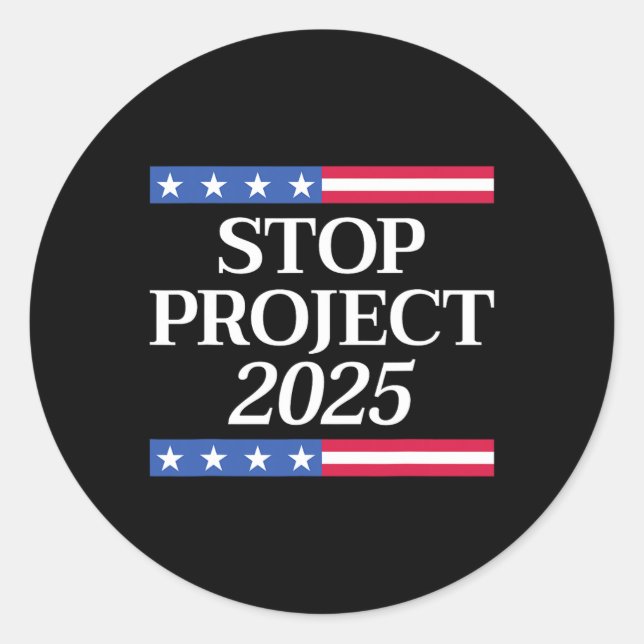 Sticker Rond Projet 2025 Anti Trump Drapeau américain Femmes po (Devant)