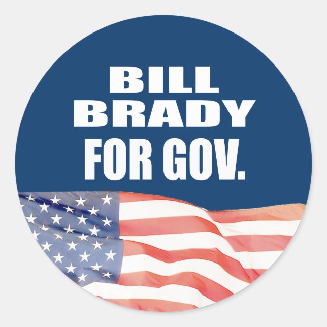 STICKER ROND PROJET DE LOI BRADY POUR LE GOUVERNEUR (Devant)