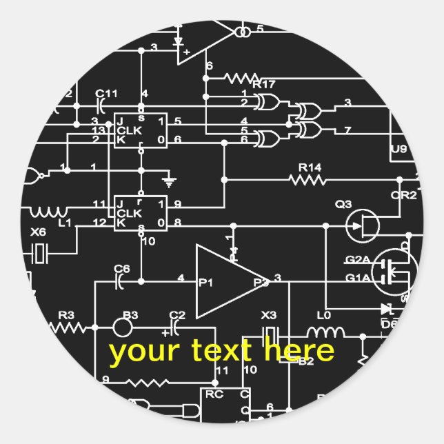 Sticker Rond projet électronique (Devant)