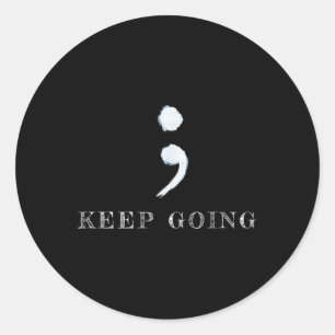 Sticker Rond Projet point-virgule Sensibilisation à la santé me