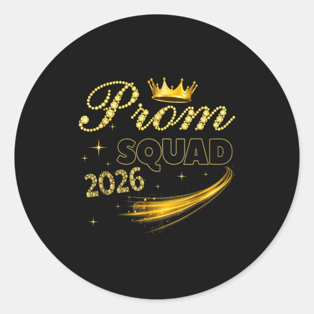 Sticker Rond Prom Squad Graduation Class 2026 (Devant)