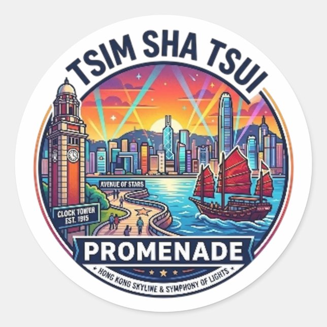 STICKER ROND PROMENADE DE TSIM SHA TSUI (Devant)
