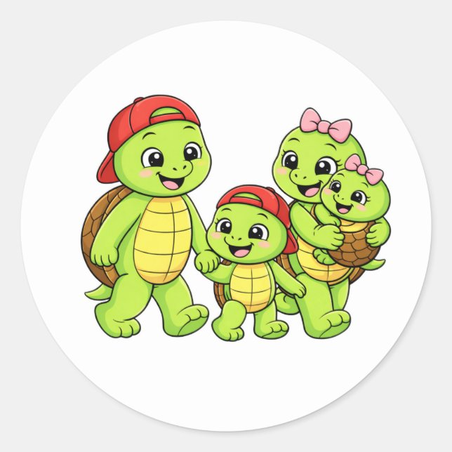 Sticker Rond Promenade en famille (Devant)