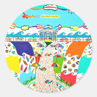 Sticker rond Promenade Sea Isle