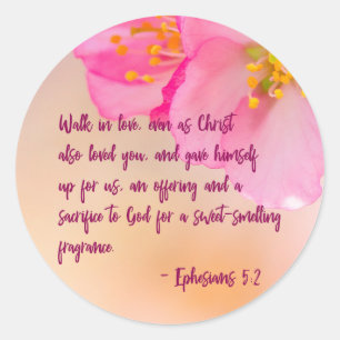 Sticker Rond Promenez-vous dans l'amour Christian Floral Inspir