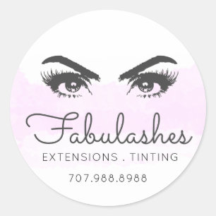 Sticker Rond Promo de services de maquillage rose-blanc pour ar