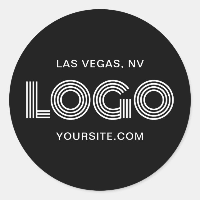 Sticker Rond Promo du logo moderne noir et blanc (Devant)