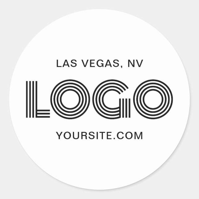 Sticker Rond Promo Logo Moderne Noir (Devant)