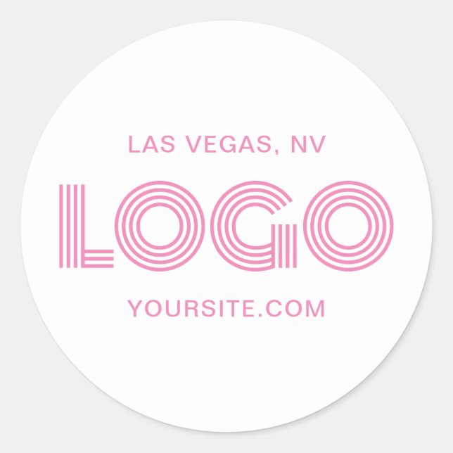 Sticker Rond Promo Logo Moderne Rose (Devant)