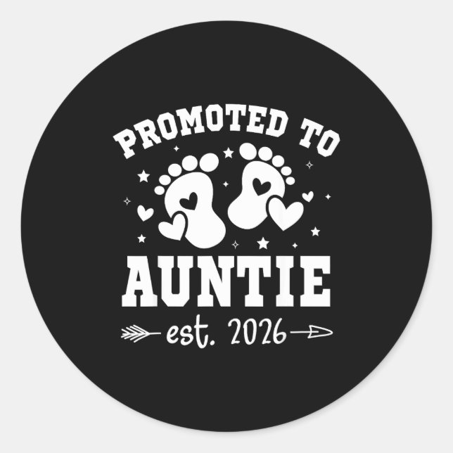 Sticker Rond Promoted To Auntie Est 2026 Going To Be Aunt Annou (Devant)