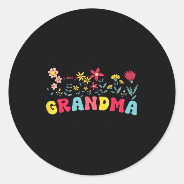 Sticker Rond Promoted To Grandma Est 2026 Soon To Be New Grandm (Devant)