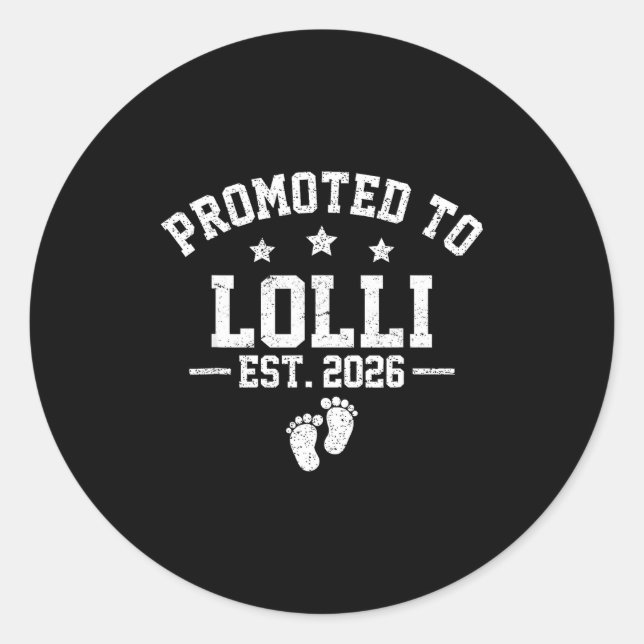 Sticker Rond Promoted To Lolli Est 2026 Baby Announcement  (Devant)