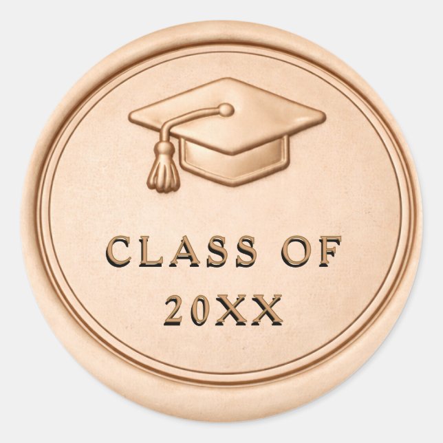 Sticker Rond Promotion 2026 Cachet de Cire Or Classique (Devant)