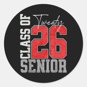 Sticker Rond Promotion 2026 Vingt 26 Diplômé Senior 2026