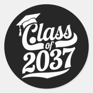 Sticker Rond Promotion 2037 Grandis Avec Moi Diplômé Fier