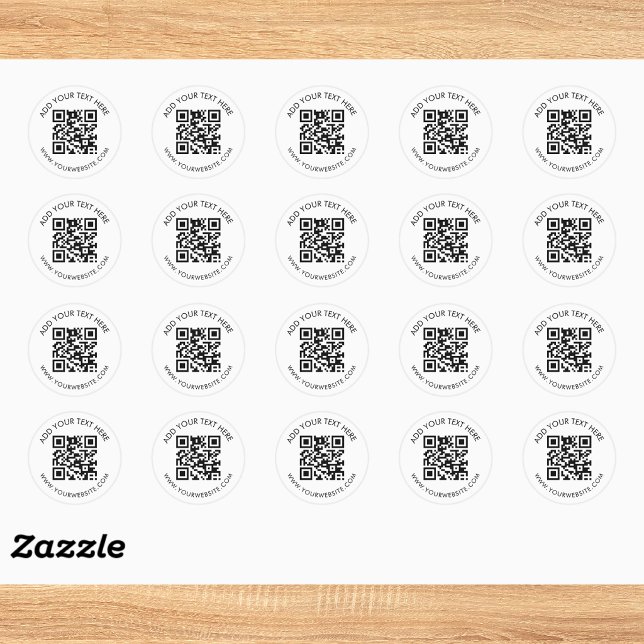 Sticker Rond Promotion de site Web par code QR personnalisé (Créateur téléchargé)