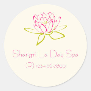 Sticker Rond Promotion d'entreprise - Fleur de Lotus / Lys d'ea