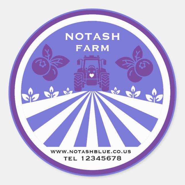 Sticker Rond Promotion U-Pick Blueberry Farm (Devant)