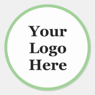 Sticker Rond Promotionnels Vert clair et blanc votre logo ici