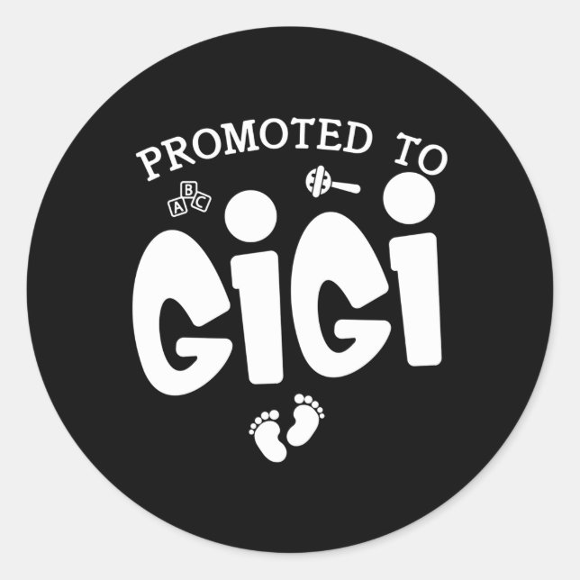 Sticker Rond Promu À Gigi Grossesse Announcet Pour Gigi (Devant)