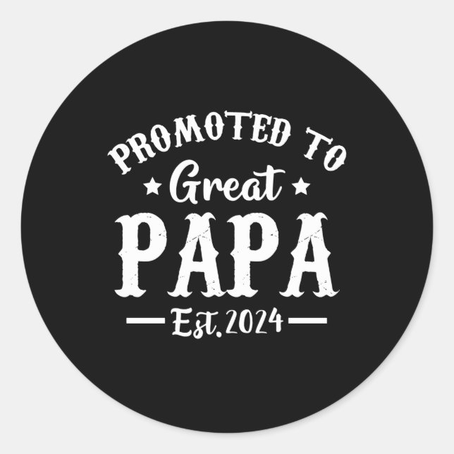 Sticker Rond promu à grand papa est t-shirt 2024 (Devant)