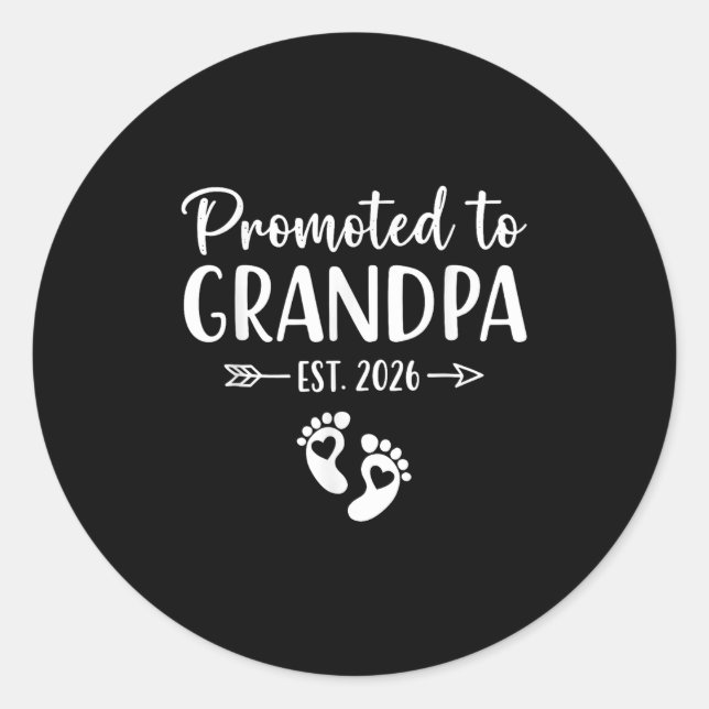 Sticker Rond Promu À Grand-Père 2026 (Devant)