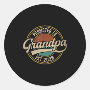 Sticker Rond Promu À Grand-Père 2026 Nouveau Grand-Père Bébé An