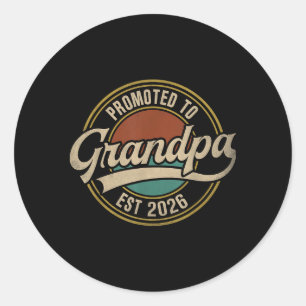 Sticker Rond Promu À Grand-Père 2026 Nouveau Grand-Père Bébé An