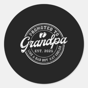 Sticker Rond Promu À Grandpa Est 2025 Bientôt Être Grand-Père F