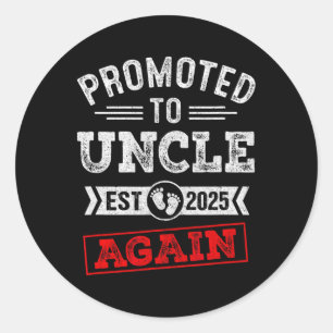 Sticker Rond Promu À Nouveau À Oncle Annonce De Grossesse 2025
