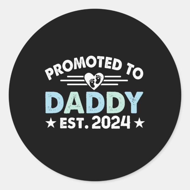 Sticker Rond Promu à papa 2024 papa à être (Devant)