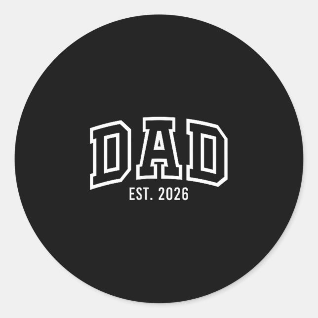 Sticker Rond Promu À Papa Est 2026 Papa À Être Cadeaux Premier  (Devant)