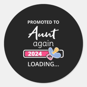 Sticker Rond Promu À Tante À Nouveau 2024 Chargement I