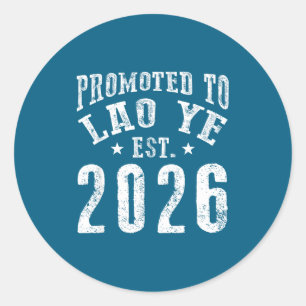 Sticker Rond Promu en grand-père Lao Ye est 2026 nouveau venu