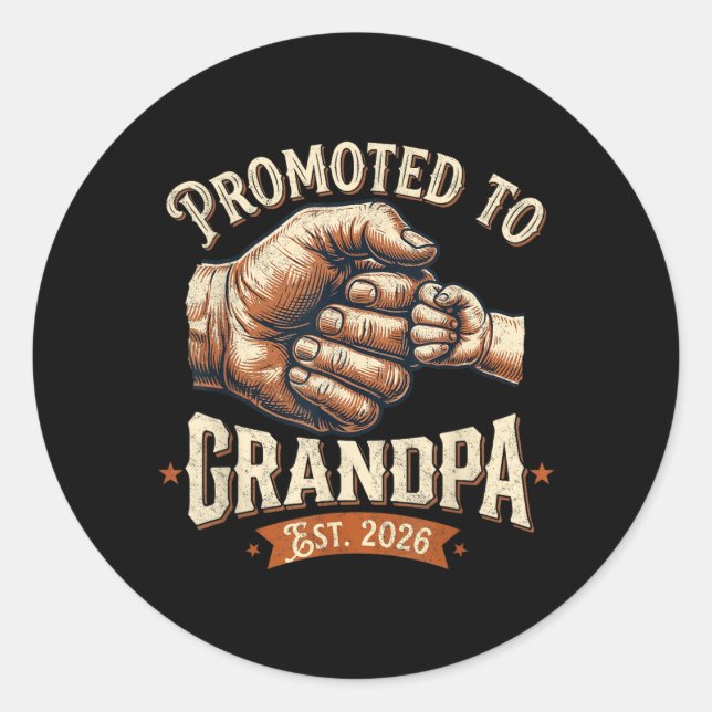Sticker Rond Promu Grand-père 2026 Check Ba (Devant)