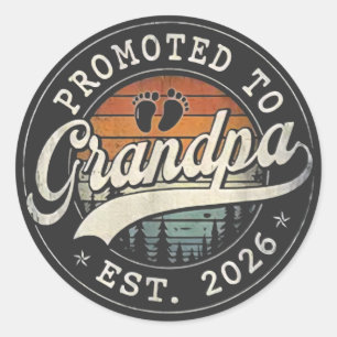 Sticker Rond Promu Grand-père Ét 2026 Grand-parents Annonce Béb