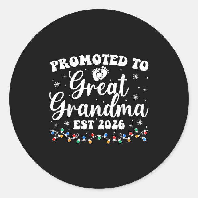 Sticker Rond Promue Grand-mère Est 2026 Première fois Nouveau  (Devant)