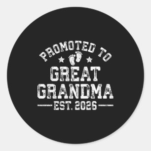 Sticker Rond Promue Grand-mère Est 2026 Première fois Nouveau
