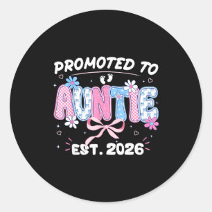 Sticker Rond Promue tante est 2026 nouvelle grossesse de tante
