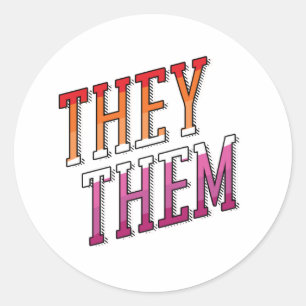Sticker Rond Pronoms Lesbiennes Ils Elles