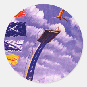 Sticker Rond Propagande sportive soviétique