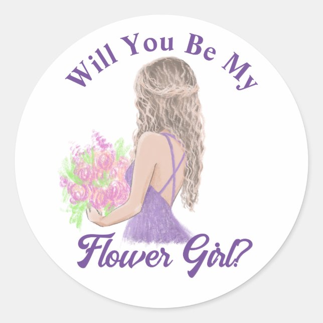 Sticker Rond proposition de fille de fleur, script moderne viol (Devant)