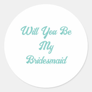 Sticker Rond Proposition de la domestique Mariage Turquoise Ble