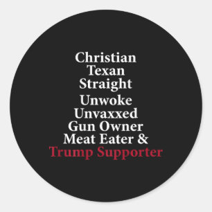 Sticker Rond Propriétaire d'arme chrétien texan droit non-éveil