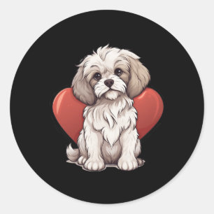 Sticker Rond Propriétaire de Cavachon Maman Papa Cadeau Cavacho